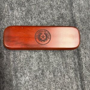 Wooden Texas State Seal Pen & Pencil  Case